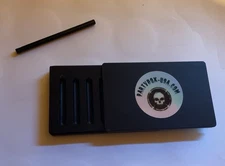 Inhalation Station Slotted Metal Snuff Storage Box Built In Magnetic 3” Straw