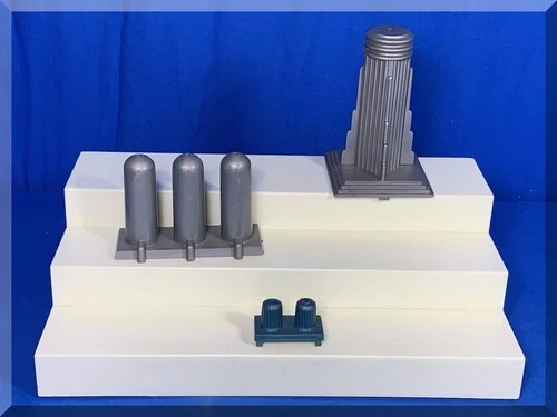 MARX CAPE CANAVERAL GREY SPARES & METALLIC BLUE TRASH CANS - FREE SHIPPING