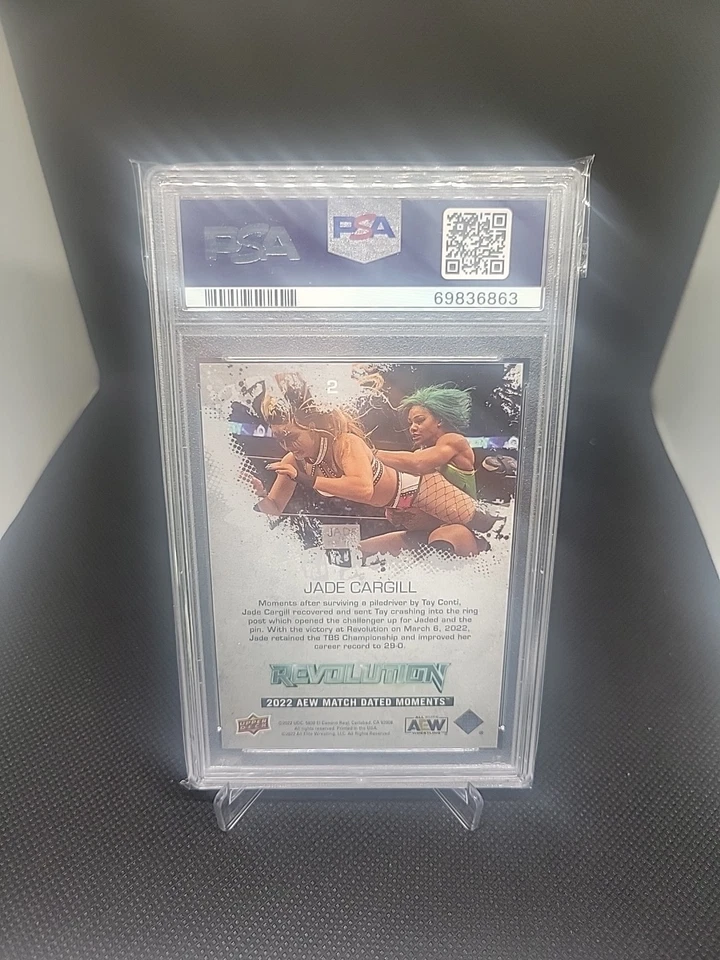 2022 Upper Deck AEW - Jade Cargill #2 Match Dated Moments Rookie - PSA 10 WWE - Image 2 of 2