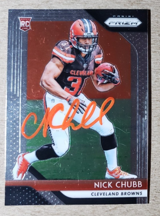 Nick Chubb Signed 2018 Panini Prizm Autograph Football Card Auto RC Browns