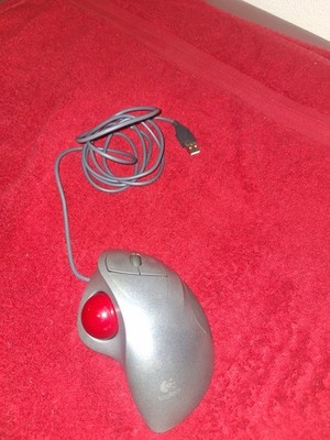 Logitech Trackman Wheel T-BB18 Trackball Marble Optical Mouse 804360-1000