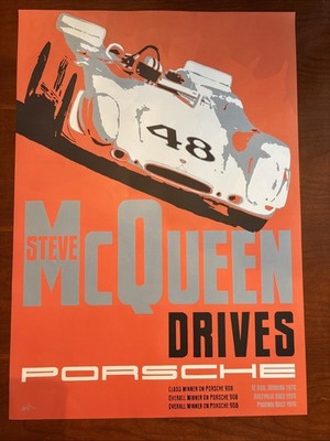 Found 15 -Factory Porsche   Steve McQueen Drives Porsche'' Advertising Posters