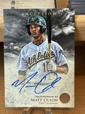 2013 Bowman Inception Baseball Matt Olson Prospect Autograph A's RC Card PA-MO