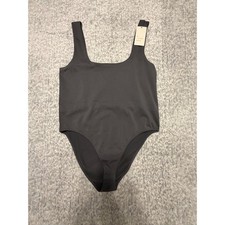 A New Day Women's Grey Square Neck Tank Bodysuit Size XXL