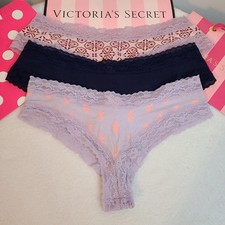 Y2K Victoria's Secret 3pk Lace Trim Cotton Cheeky Panties Size M