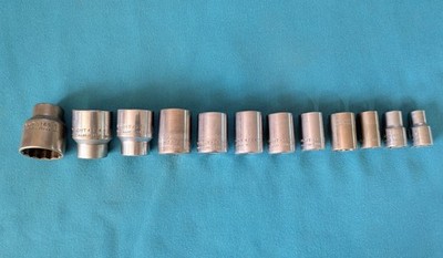 WRIGHT TOOLS 12pc. Standard Shallow Socket Set 1/2'' Dr. x 12 Pt. ca. 1955-78