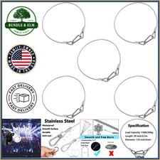 5 Pack Stainless Steel Safety Cables for Stage Lights and Equipment Security