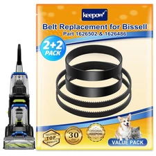 KEEPOW Replacement Belts Set for Bissell 3071 PowerForce PowerBrush Pet XL and T