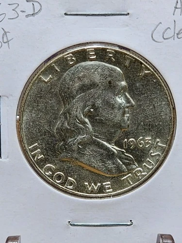 1963-D Franklin Half Dollar Raw AU (Details)