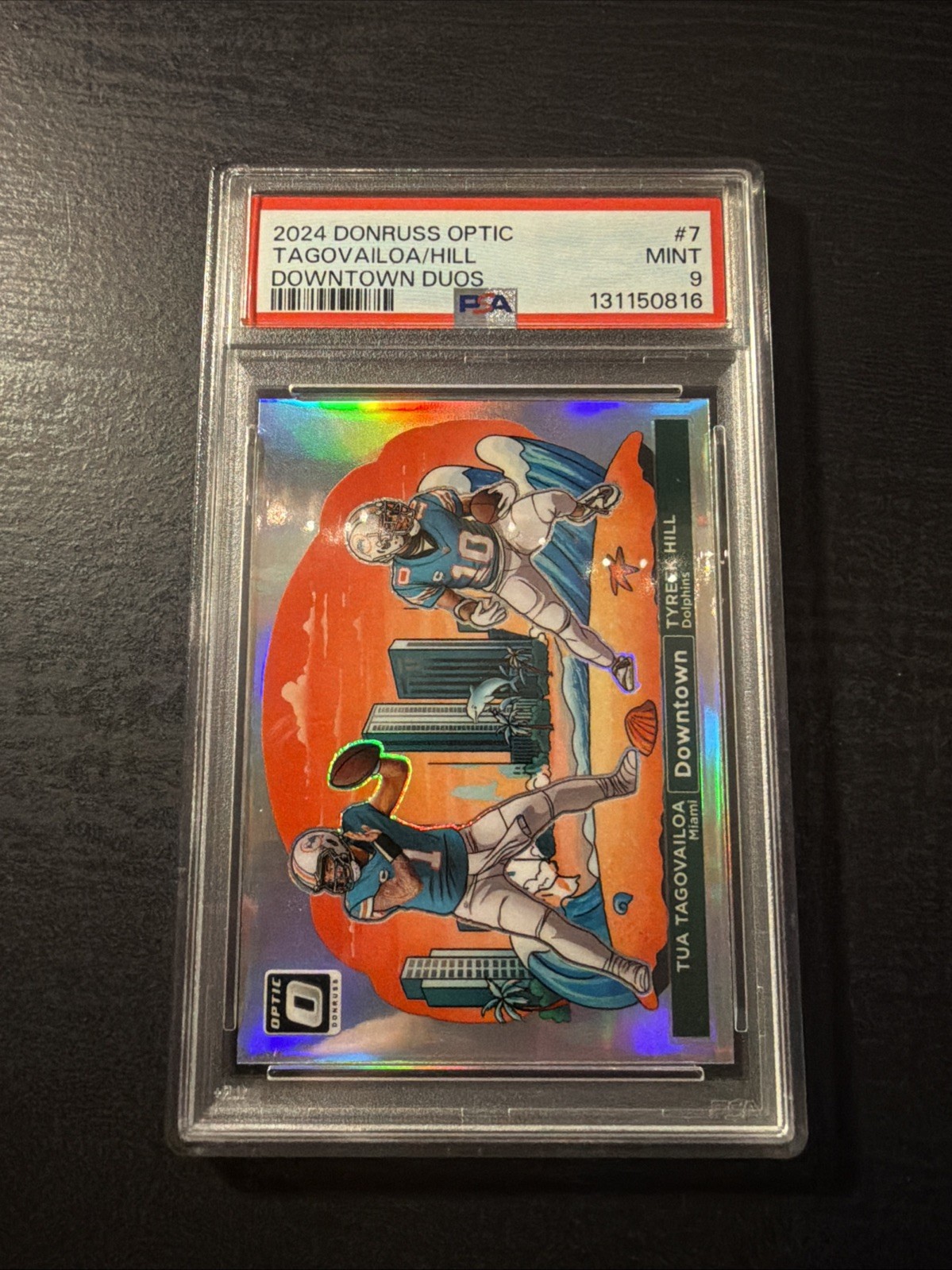 2024 Donruss Optic - Downtown Duos Tyreek Hill, Tua Tagovailoa #7 - PSA 9 MINT