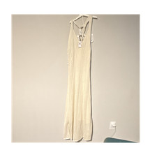 Express XS Ivory Knit V-Neck Sleeveless Strappy Maxi Dress Acrylic Stretch