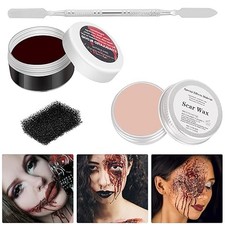 3pcs Halloween SFX Special Effects Makeup Kit,Scar Wax Fake Scar B0D94JBYTB