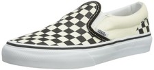 Vans Kids Classic Slipon Shoes In Black /White Checkerboard Black /White