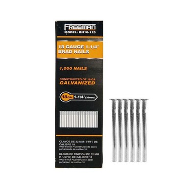 18 Gauge Brad Nails 1-1/4Inch 1000Pcs/Box Glue Collated Galvanized Brad Nails