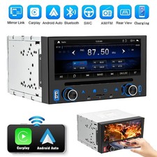 6.8" Double DIN Car Radio Stereo CD DVD Player Apple Carplay Android Auto USB BT