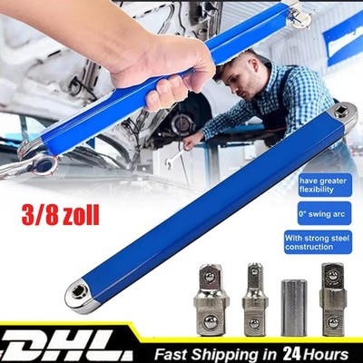 5 in 1 Offset Extension WrenchSet Ratchet Spanner Wrench Extender with Adapter