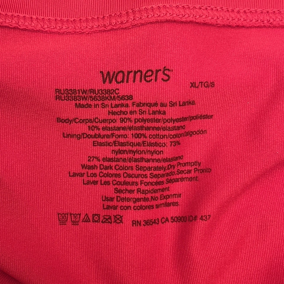 Warner's 3 pair (Red, White & Black) Pantie Brief Size XL - Image 4 of 4