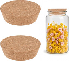 2PCS Large Cork Stoppers for Jars 3.54"x2.95" Cork Lids Tapered Bottle Plugs Win
