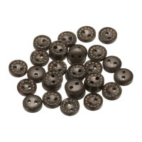 30Stk HolzknöPfe Zum NäHen,10Mm,2 LöCher,Rund,FüR Kleidung,Dunkelbraun