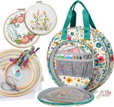 Embroidery Project Bag Embroidery Supplies Storage Carrying Tote Case [Bag Only]