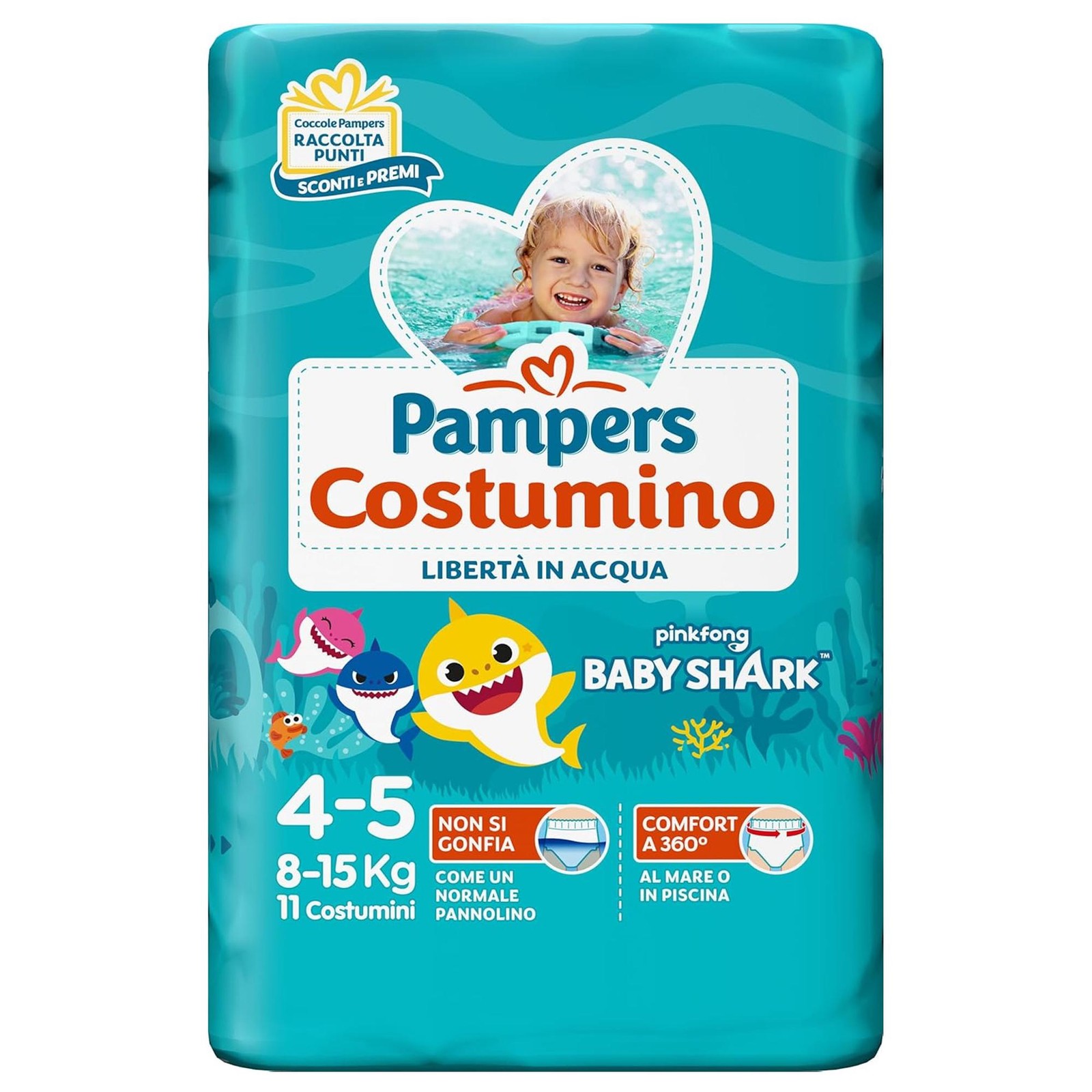 PAMPERS COSTUMINO PANNOLINI PER BAMBINI 8/15KG 11PZ 4/5 ANNI