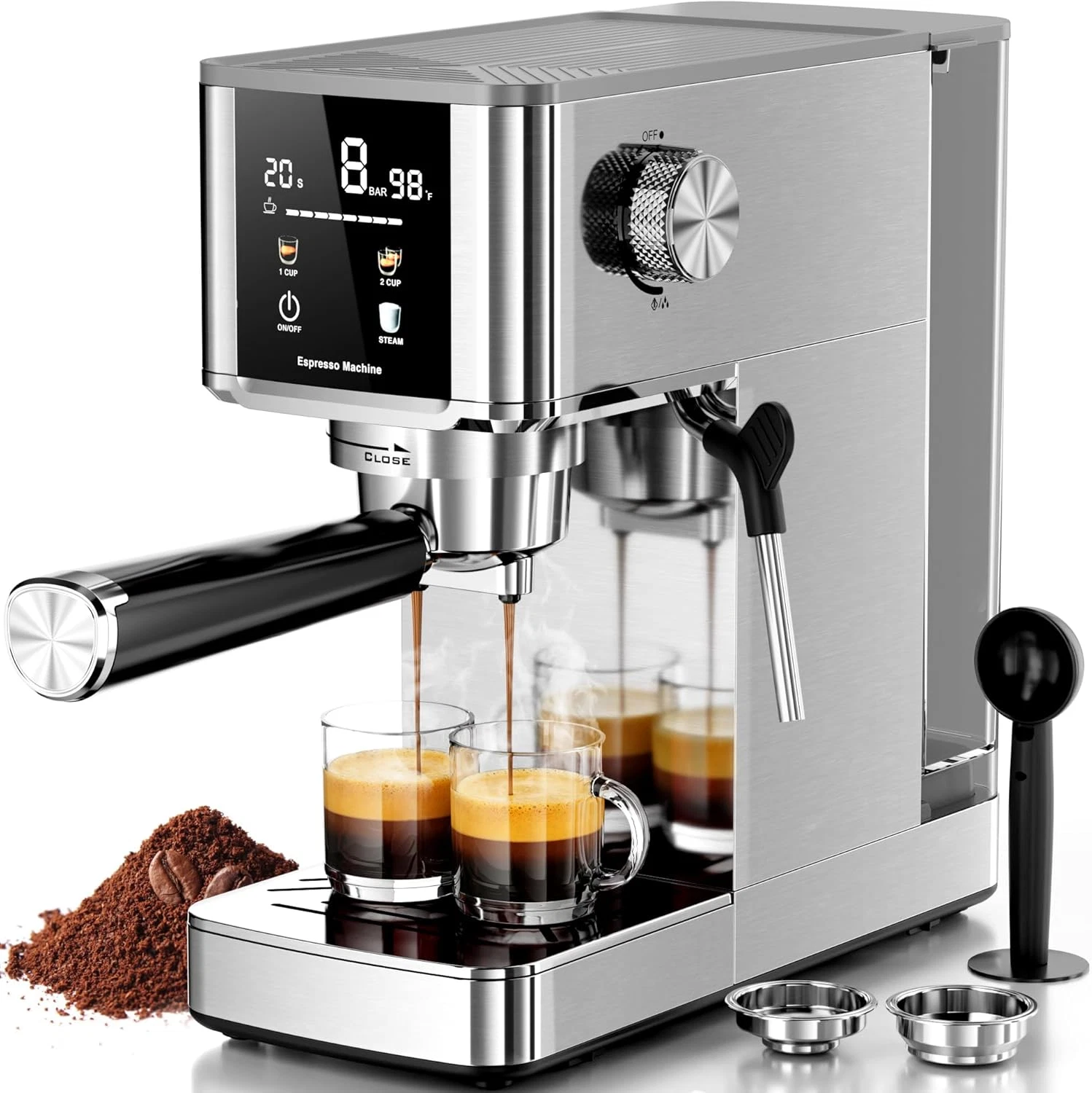 Professional 20-Bar Espresso Machine with Milk Frother for Home & Office
