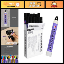 Permanent Paint Markers for Wood, Glass  Windows - Black - 12 Pack Set