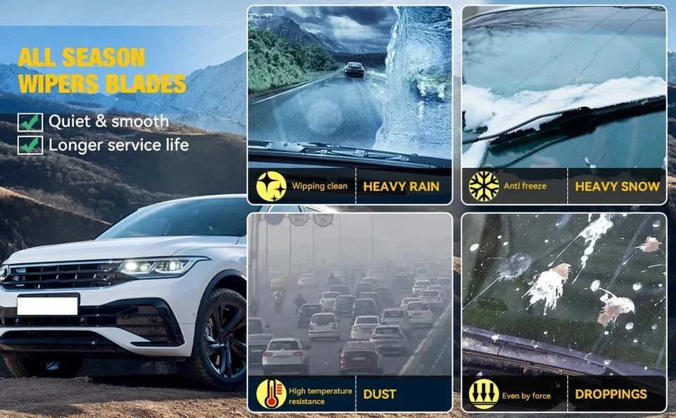 Set Tergicristalli Anteriori e Posteriori per Fiat 500X 2014–2025 26" 14" 10" - Immagine 3 di 4