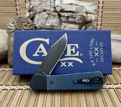Case XX USA Black Anodized 10845 Blue Denim Canvas CPM20-CV