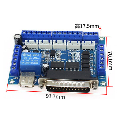 5Axis CNC Interface Adapter Breakout Board For Stepper Motor Driver Mach3 w/ USB