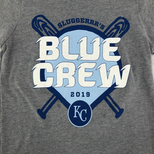 2019 Kansas City Blue Crew Boys T-Shirt Size 5 Gray Charlie Hustle Short Sleeve - Picture 3 of 8