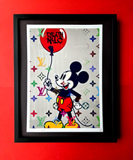 Death NYC Hand Signed Large Framed Print 16x20in Am I Mickey Mouse  COA  #9
