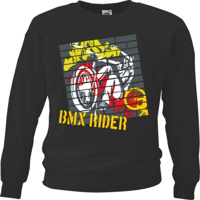 Sweatshirt BMX TEAM RIDER FREESTYLE BICYCLE MOTOCROSS BONANZARAD FAHRRAD