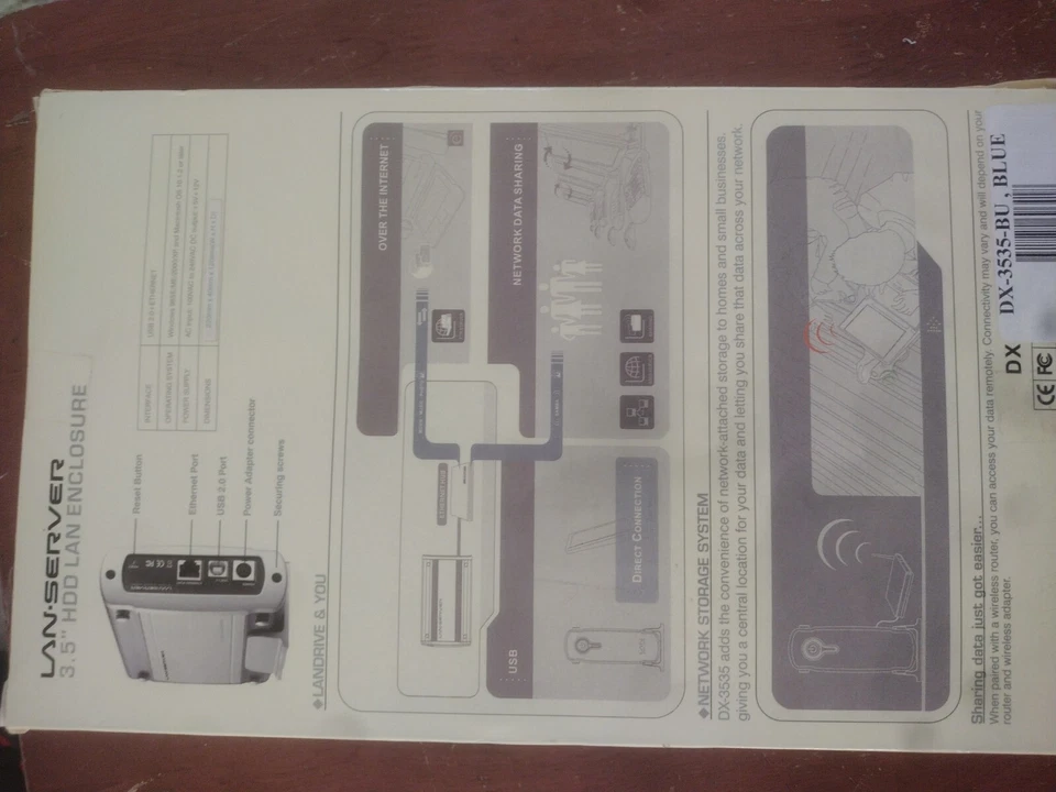 Vintage POWMAX DX-3535-BU (BLUE) Aluminum 3.5" IDE USB & Ethernet LAN Server - Image 2 of 2