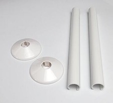 Radiator Pipe Covers White SnapFit 2 Pack 200mm Long 15mm Pipe Central Heating C
