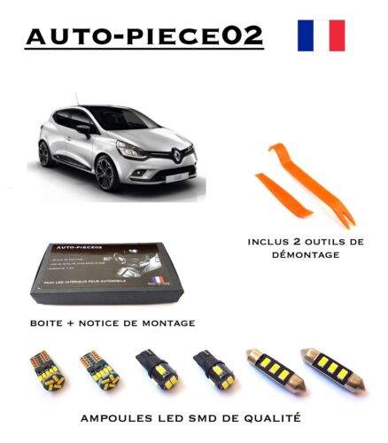 Pack FULL LED intérieur pour Renault Clio 4 phase 1 ( 2012 - 2016 ) - Photo 1/6
