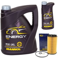 MotoröL Set Mannol Energy 5W-30 Api 6 Liter + ÖLfilter FüR Hyundai Kia Renault
