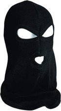 Mil-Tec Unisex Long 3 Hole Balaclava - 100 Cotton - Black - Weather Protection