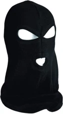 Mil-Tec Unisex Long 3 Hole Balaclava - 100% Cotton - Black - Weather Protection