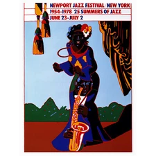 ADVERT EXHIBITION NEWPORT JAZZ FESTIVAL USA MUSIC SAX ART PRINT POSTER 30X40 CM