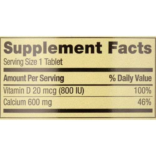 Spring Valley Calcium Supplement 600mg with Vitamin D3 20mcg Bone Health 250-CT - Picture 7 of 12