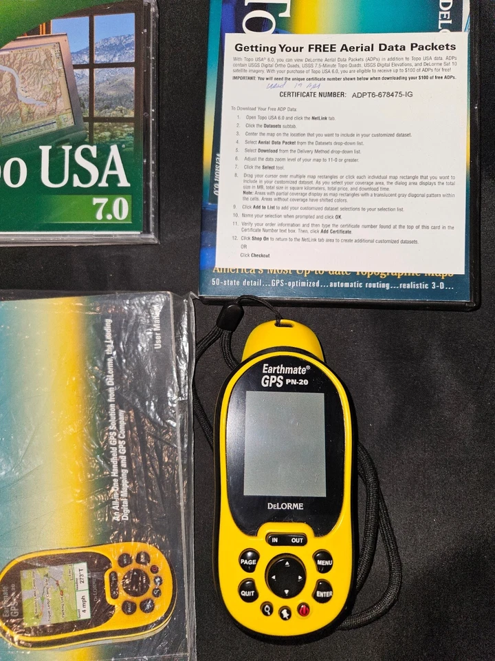 DeLorme Earthmate GPS PN-20 Handheld Waterproof Maps Camping Hiking Kayaking - Image 3 of 4