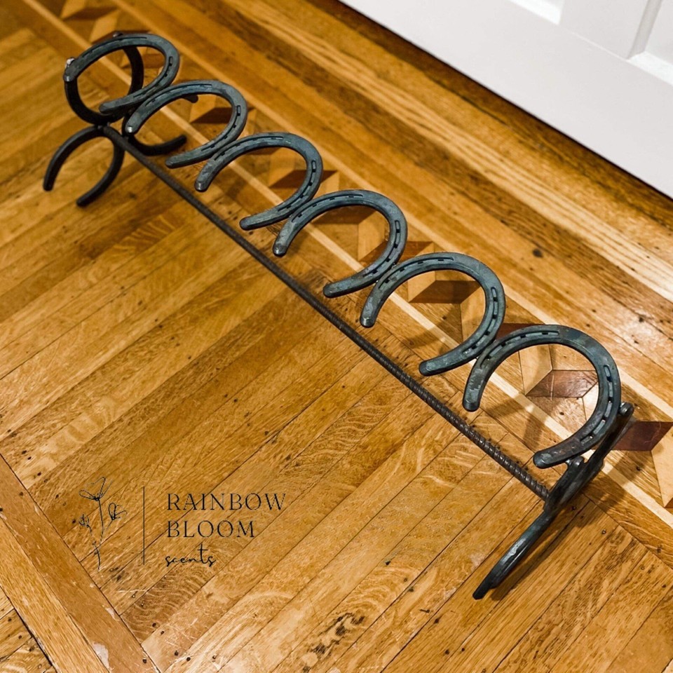 Handmade Horseshoe Wrought Iron Boot Rack Holds 3 Pair Boots Michigan ...