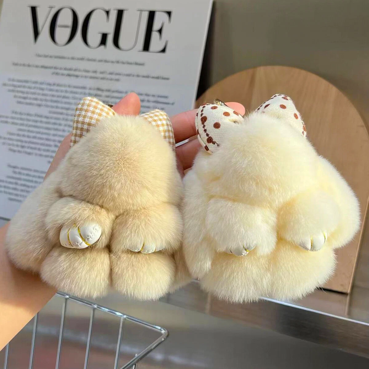 Rex rabbit fur keychain sale