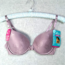 Vanity Fair Ego Boost Add A Size Push Up Bra 1 Cup Size Womens 34C Pale Lilac
