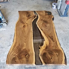 Live Edge Wooden Epoxy Dining Table Top Handmade Resin River Office Decor