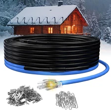 120Ft Metal Roof Heat Cable Clips Ready, 5W/Ft Constant Wattage, CSA ETL Certifi