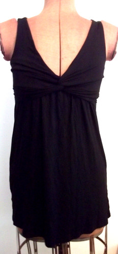 MERONA Black TWIST FRONT Sleeveless V Neck STRETCH Pullover MINI DRESS/Size XS