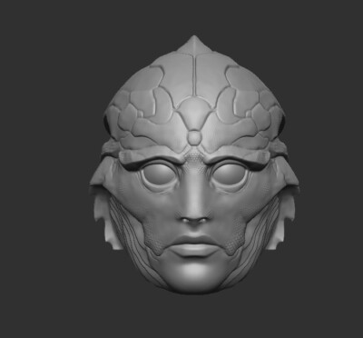 Drell Mass Effect Alien Reptilian custom head for action figures