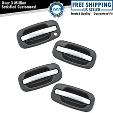Door Handle Chrome Exterior Black Front Rear Set of 4 for Chevy GMC SUV Silverad